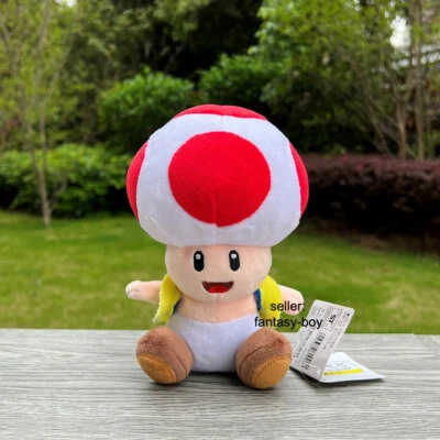 18cm Super Mario Bros Mushroom Kingdom Red Toad Plush Stuffed Toy Soft Doll - Image 1 of 4