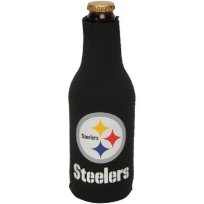 KOLDER Pittsburgh Steelers NFL Black Zippered 12oz. Bottle Koozie Cooler