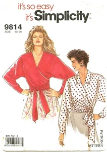 Blusa envolvente Simplicity 9814 para mujer patrón de costura tallas 10-20 - Imagen 1 de 4
