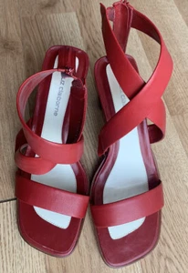 Liz Claiborne - Fluster- Red Heels Women's Size 7.5 M - Straps Shoes - Picture 1 of 6