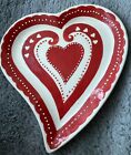 Mesa Home Heart Shaped Plate,  Red Trinket Dish, Valentines Day