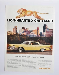 Anuncio de coche grande - Chrysler New Yorker 1959 (folleto de cartel impreso en anuncio) - Imagen 1 de 1