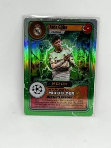2023-24 Topps Merlin Soccer Arda Guler Green Gamers Card..Rookie - Foto 1 di 2