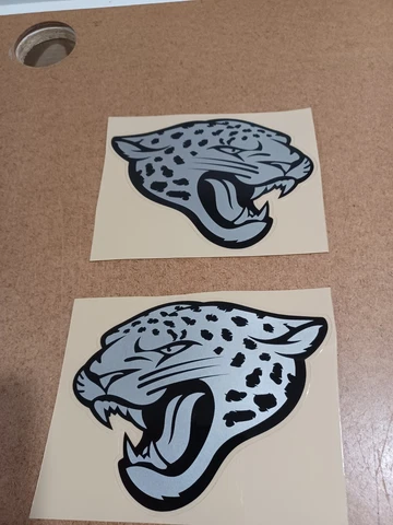 Jacksonville Jaguars Custom Black  Ice  Full Size Football Helmet Decals 20 mil Cover