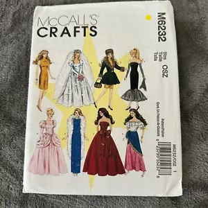 McCalls Crafts Pattern 6232 Sz 11.5 in Fashion Doll Clothes Evening Dress - Picture 1 of 6