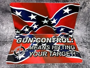2 SET Gun Control/Flag Auto License Plate/Man Cave/Garage/Game Room Decor - Picture 1 of 3