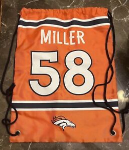 Von Miller #58 Denver Broncos Jersey Backpack Drawstring gym sports Bag