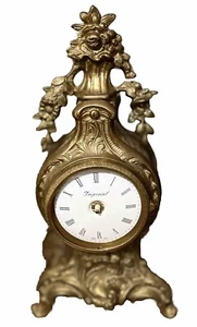 Vintage Imperial Brass Clock Gold Tone MADE IN ITALY 13" Battery operated. - Picture 1 of 4