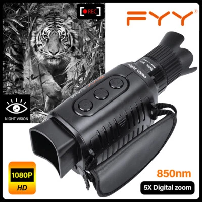 FYY HD Visión Nocturna Monocular 5x Zoom, Telescopio Digital Infrarrojo Recargable