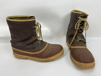 Botas de pato de goma de cuero Sorel para hombre talla 12 inserciones de lana ver descripción vintage Foto 1 de 4