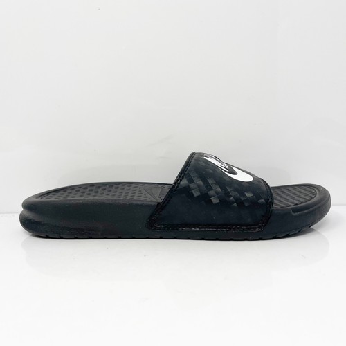 Sandali Nike donna Benassi JDI 343881 011 neri punta aperta slip on slide taglia 5