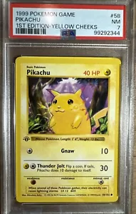 1999 Pokemon Game TCG Pikachu #58 1st Edition - Yellow Cheeks Base Set PSA 7 - Picture 1 of 10