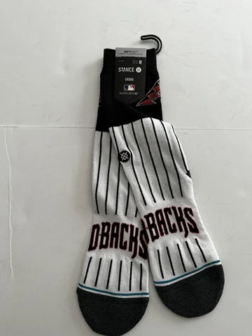 New Stance Socks M ARIZ Color Arizona Diamondbacks D Backs White Black Stripe Cover