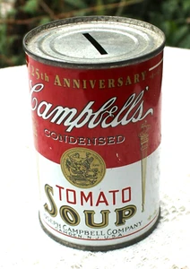 Vintage CAMPBELL'S TOMATO Soup Coin Bank Blechdose 125TH ANNIVERSARY.  - Bild 1 von 7
