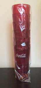 New (6) Coke Coca Cola Restaurant Red Plastic Tumblers Cups 16oz Carlisle - Picture 1 of 1