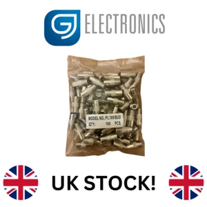 PL189 / BUD F SOCKET/UHF COAX PLUG ADAPTOR (METAL)(100pcs) F connector Coaxial - Picture 1 of 1