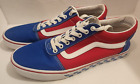 Vintage Vans Blue Check Old Skool Red, White, Blue Size 10.5 Great Condition