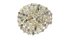 Moss Aquamarine Gold Plated Rosary Chain Rondelle Faceted 4-4.5mm Beads 5 Feet - Picture 1 of 7