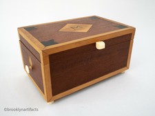 Antique Carved Wood Dresser Box - Sailor Made Nautical Theme 