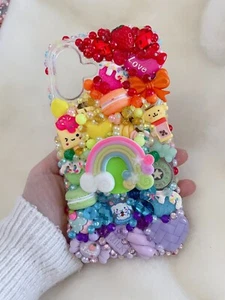 Coque téléphone strass arc-en-ciel Kawaii - Photo 1 sur 2