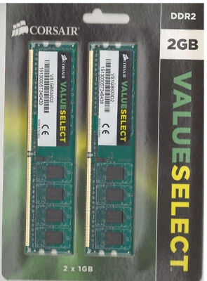 Corsair DDR2 1GB Value Select 2-Pack VS1GB533D2 **NEW** - Image 1 of 2