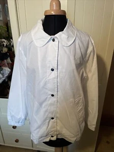 DAMART White Cotton Blend Collared Lined Ladies Jacket Size 12 - Picture 1 of 8