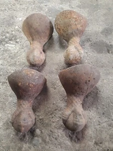 Antique Cast Iron Bathtub Claw Feet Set of 4 - Picture 1 of 20