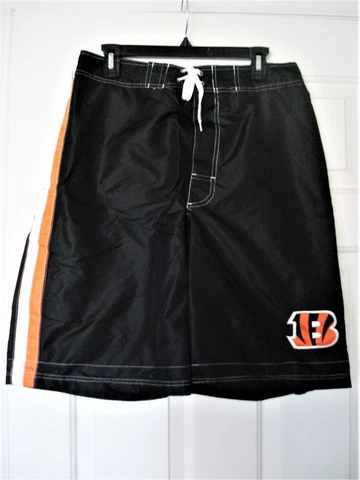 New Cincinnati Bengals Mens Size L Black NFL Swim Suit Shorts Trunks Cover