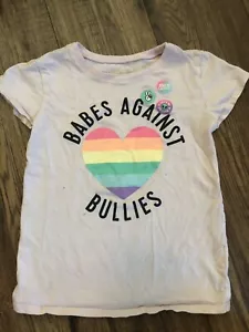 Children’s Place Girls Rainbow Graphic Short Sleeve Shirt Size 5/6 - Picture 1 of 4