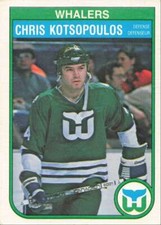 1982-83 O-Pee-Chee Hockey Chris Kotsopoulos Rookie Card Hartford Whalers #124