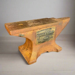 Smith & Wesson 1856 Cast Iron Anvil Paperweight Antique Finish (8" x 3.5" x 2") - Picture 1 of 6
