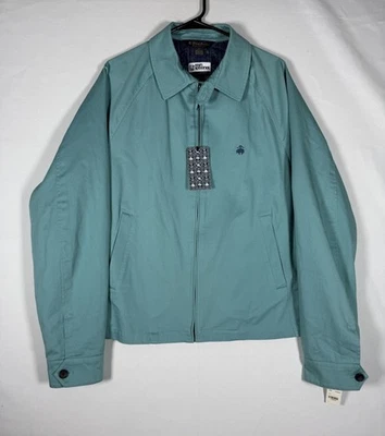 NUEVO CON ETIQUETAS Brooks Brothers Reyn Spooner Chaqueta de Bombardero para Hombres Grande Verde azulado Cremallera Completa Cuello Foto 1 de 4