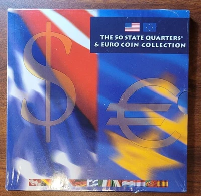 SEALED 2002 50 State Quarters & Euro Coin Collection 17 Pc Set OGP - Image 1 of 2