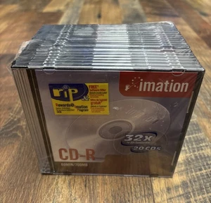 Imation CD-R 80min/700mb 32x - 20 Discs w/ Slim Cases Pack - New and Sealed - Picture 1 of 5