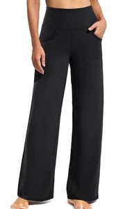 Promover Woman Wide Leg Pants w Pockets Stretch Loose Casual Lounge Yoga, Medium - Picture 1 of 4