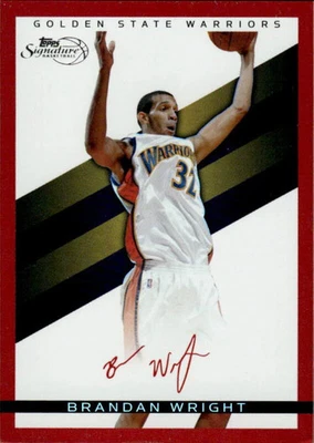 2008 TOPPS SIGNATURE BRANDAN WRIGHT TS-BW MINT FACSIMILE RED 633/869 GOLDEN - Image 1 of 2