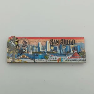 San Diego Souvenir Magnet 3D Holz Ausschnitt Skyline Strandszene Kalifornien - Bild 1 von 8