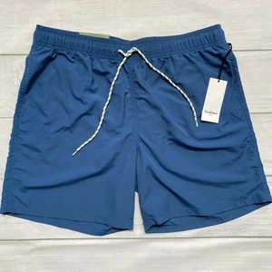 Goodfellow Swim Trunks Men's Swimwear Size Large 7" Inseam Solid Blue - Picture 1 of 7