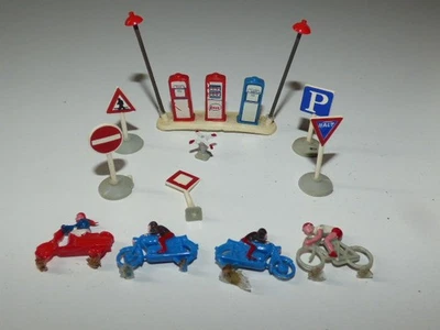 Lego - 1:87 - Motorräder, Fahrräder, Schilder und Tankstelle - VINTAGE - Bild 1 von 4