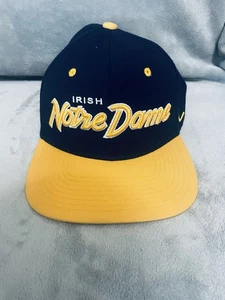 Zephyr Notre Dame Baseball Cap Blue & Yellow Snap Back 6 Panel Semi-Flat Bill - Picture 1 of 6