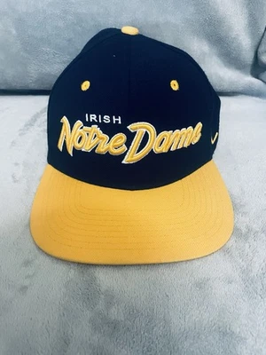 Zephyr Notre Dame Baseball Cap Blue & Yellow Snap Back 6 Panel Semi-Flat Bill - Image 1 of 4