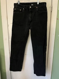 Jeans rectos regulares vintage Levis 505 para hombre talla 38x32 negros 1998 - Imagen 1 de 5