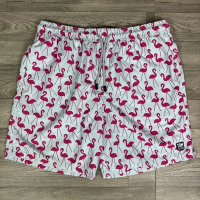 Tom & Teddy плавки шорты светло-синий / розовый фламинго печати sz XL - Изображение 1 из 4