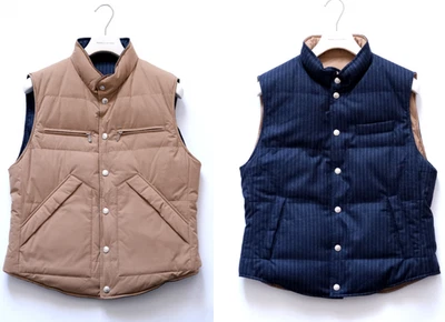 BRUNELLO CUCINELLI Reversible Down Vest Puffer Jacket Wool Nylon Men's Size M L - Image 1 of 4