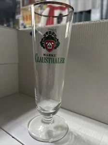 Rastel 0.2 L Clausthaler Marke High Fluted German Beer Glasses 6 1/2" tall  - Picture 1 of 6