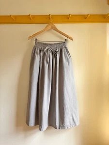 ICHI ANTIQUITES Japan OS cotton seersucker dobby elastic waist dress skirt - Picture 1 of 7