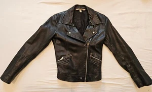 Lederjacke Damen Biker schwarz in S Echtleder neuwertig Trafaluc - Bild 1 von 5
