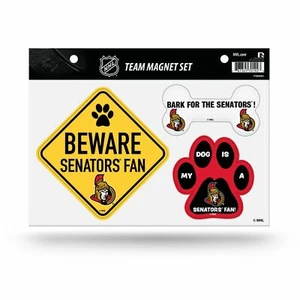 OTTAWA SENATORS PET DOG MAGNET SHEET SET BEWARE FAN - Picture 1 of 1