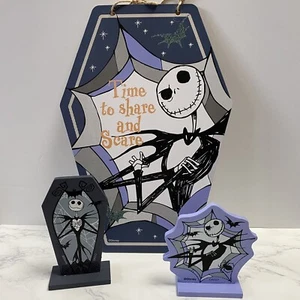 Nightmare Before Christmas HALLOWEEN Interior Plate Wood Plate 3pcs Set JACK - Picture 1 of 10