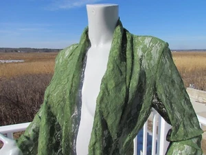 NEU M The Pyramid Collection Grün Blumen Spitze Jacke Mantel Oberteil Taschentuchsaum - Bild 1 von 11